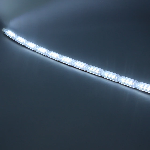 2x Flexible Crystal Angel Tears Auto LED Strip Light With Turn Signal DRL Daytime Running white with following yellow function 3