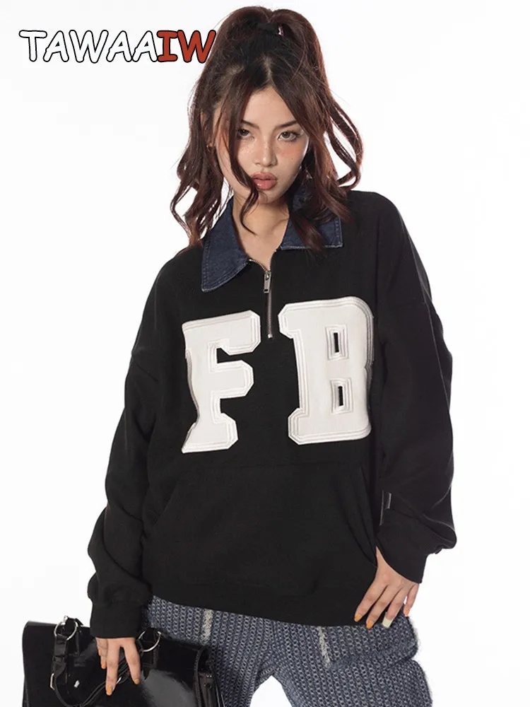 

Tawaaiw Y2k Vintage Sweater Women Loose Casual Knitted Pullovers Female Streetwear Retro America Jumpers Autumn Winter Tops 2022