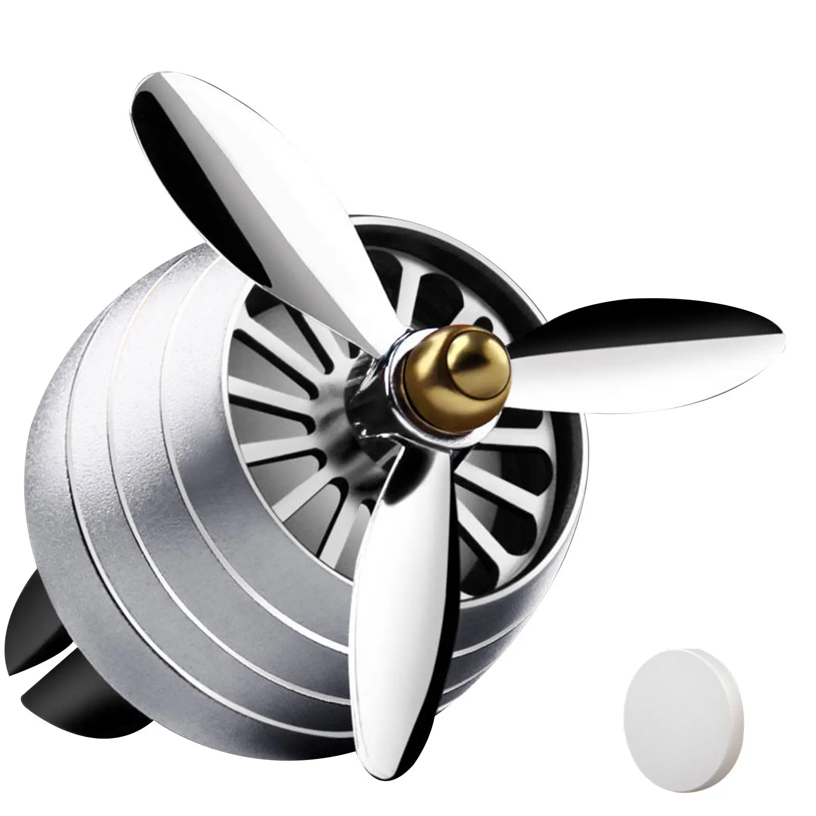 

Creative Airplane Shaped Car Air Freshener | Air Force3 Rotating Propeller Vent Clip | Builtin LED Perfume With 3 Lighting Mode