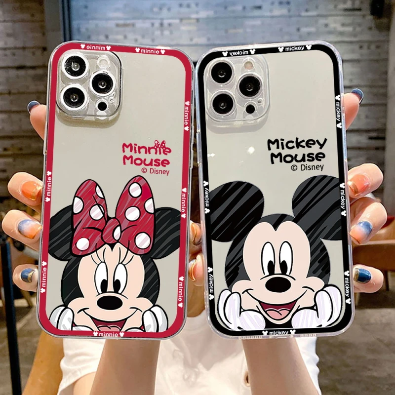 Mickey Mouse Clear Anime Phone Case For iPhone 11 12 13 Pro MAX 12 13 Mini X XS XR Max 5 6 6s 7 8 Plus Soft Luxury Cover Coque iphone 11 wallet case