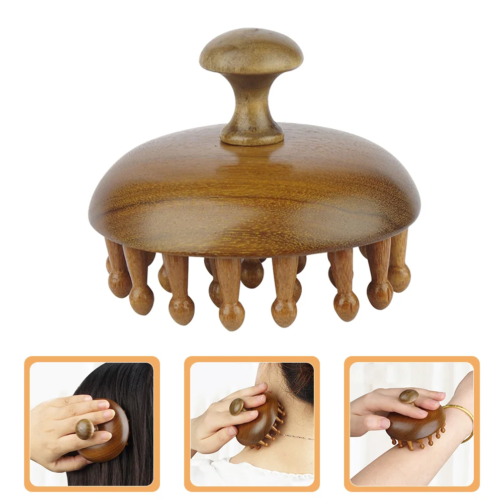 

Wooden Massage Comb Wide Tooth Hair Brush Shampoo Brush Round Tip Scalp Massager Comb Guasha Tool Wet Dry Hair Scalp Care Brush