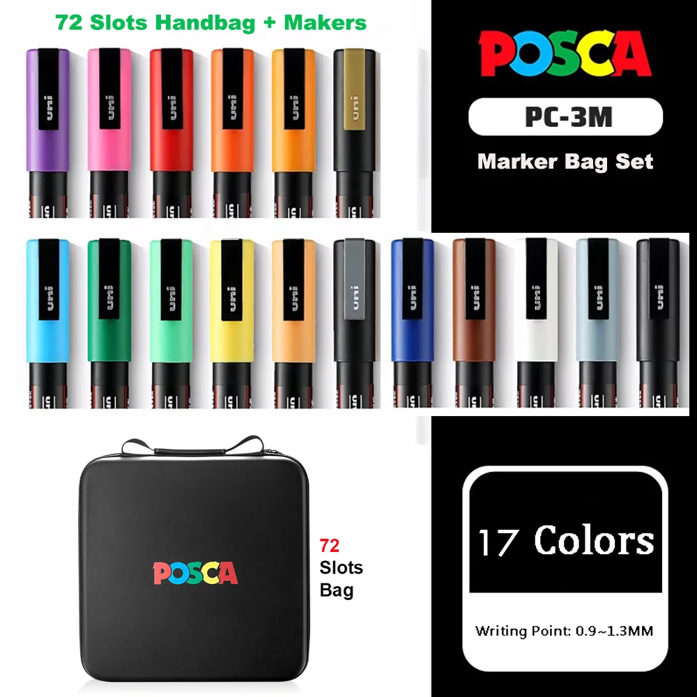 Uni Pen Carrying Case, Posca Kit Complete Markers with Bag