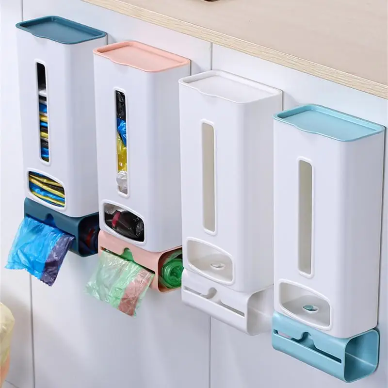 

Punch-Free Garbage Bag Storage Box Put Collector Wall-Mounted Kitchen Convenient Bag Removable Sorting Box