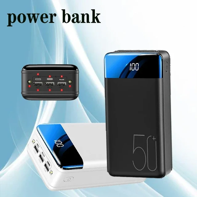 Power Bank 50000mAh High Capacity USB Fast Charging Portable Power Supply  with 3 Outputs and 3 Inputs and LCD Display - AliExpress