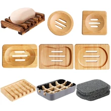 Soap Box Natural Bamboo Dishes Bath Soap Holder Bamboo Case Tray Wooden Prevent Mildew Drain Box Bathroom Washroom Tools