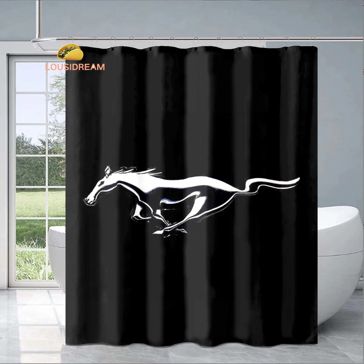 

F-Ford Mustang Logo Exquisite Shower Curtain Fashionable Decorative Gift for Adult Children's Bathroom Waterproof Mildew-proof