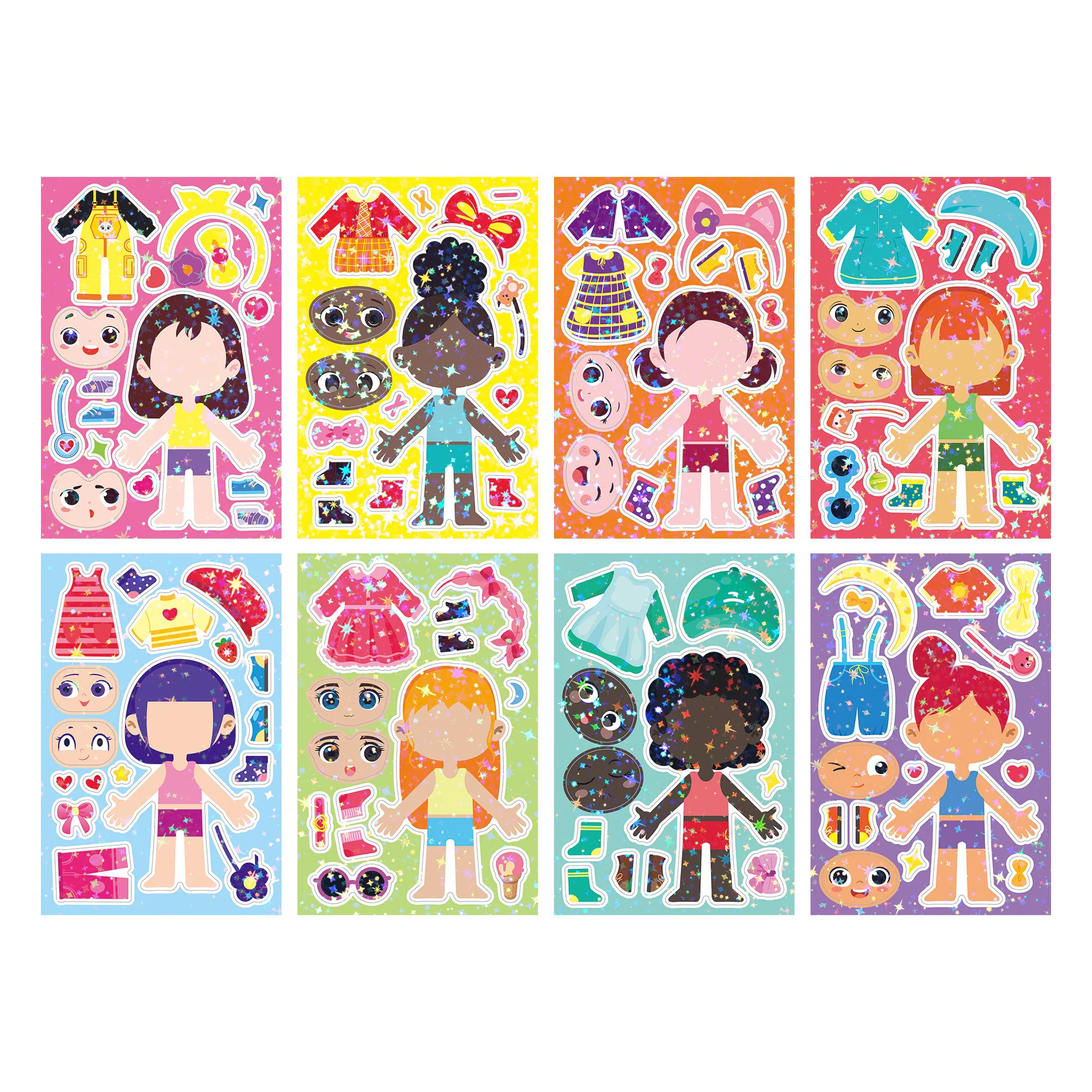 8 Teile/satz DIY Aufkleber Puzzle Gesicht Ändern Aufkleber Tier Montieren Spiel Montessori Erkenntnis Pädagogisches Spielzeug Für Kinder Kinder