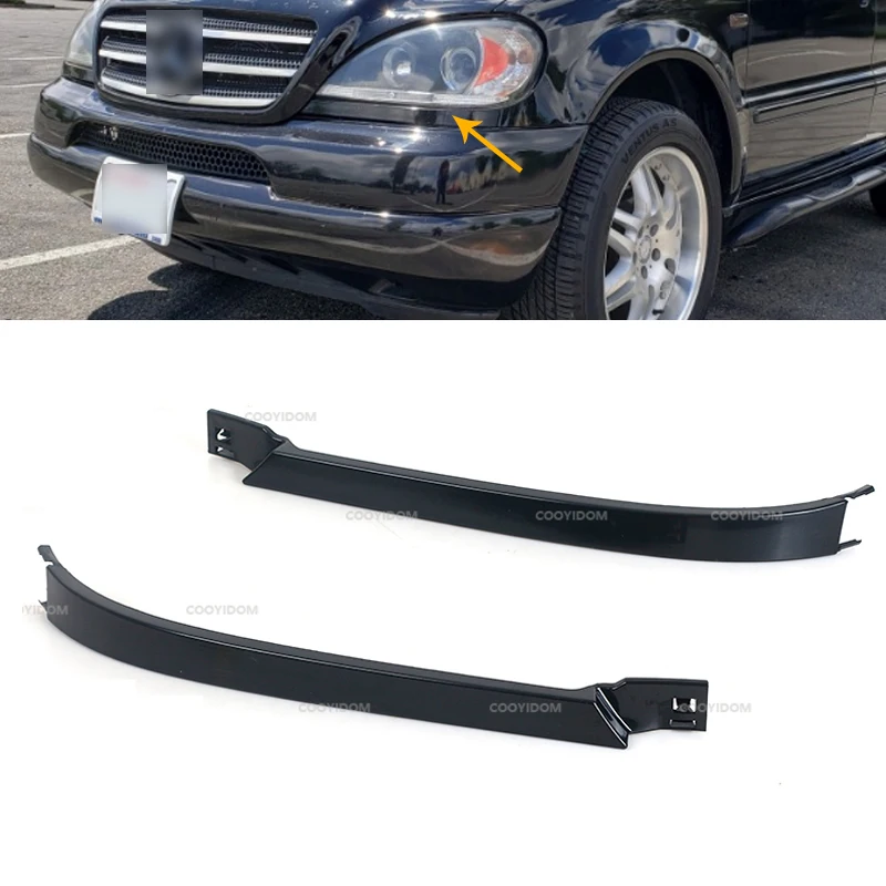 Front Bumper Headlight Lower Strips For Mercedes Benz W163 ML320 ML350 ML430 Filler Panel Molding Trim 1638260177 1638260277 1