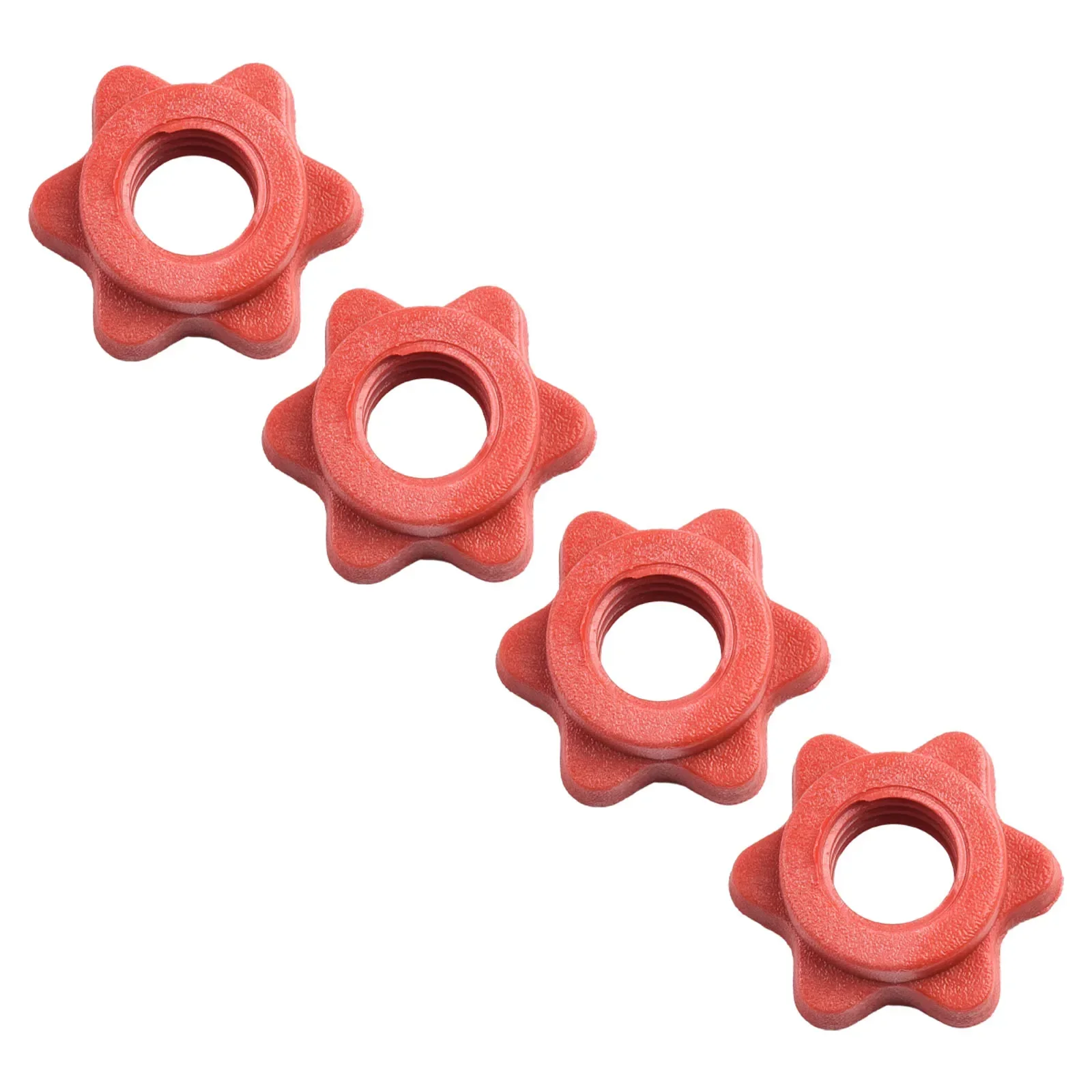 25mm(1") Dumbbell Nut 4pc Bar Spinlock Weight Barbell Check Clips Dumbbell Lock Nut Plastic Red Spin