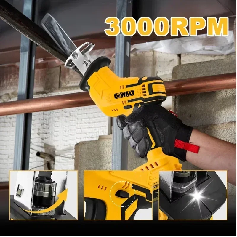 Dewalt 2800RPM 무선 왕복톱 브러시리스 전기톱 다기능 금속 목재 파이프 절단 톱 전동 공구 20V