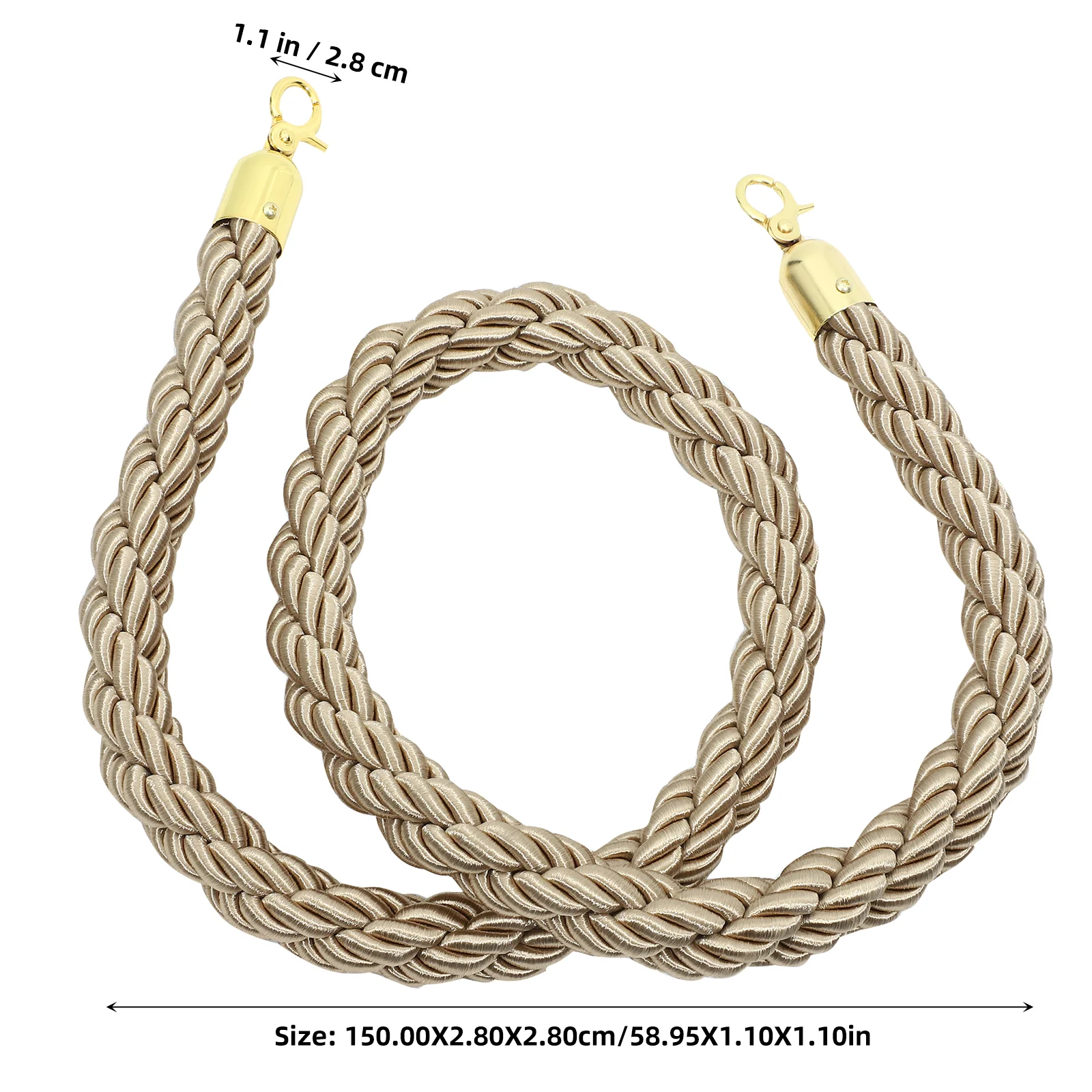 Stanchion Rope Crowd Control Rope Queue Barrier Cordon Lanyard Guard Bar Small Metal Decorative Reusable rope barrier stanchion