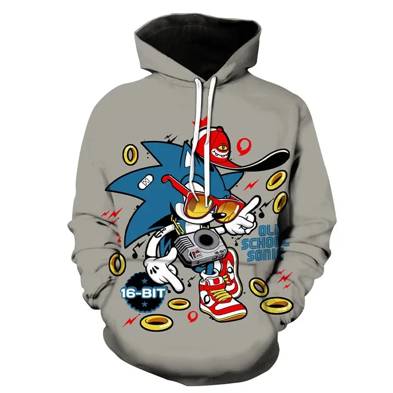 

New Sonic Cartoon Casual Men's and Women's Digital Printing Fashion Cool Children's Clothes Sweatshirts Children's Clothes