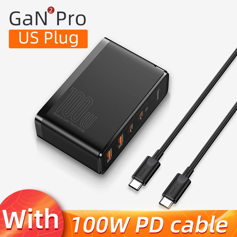 US Plug 4 port Black