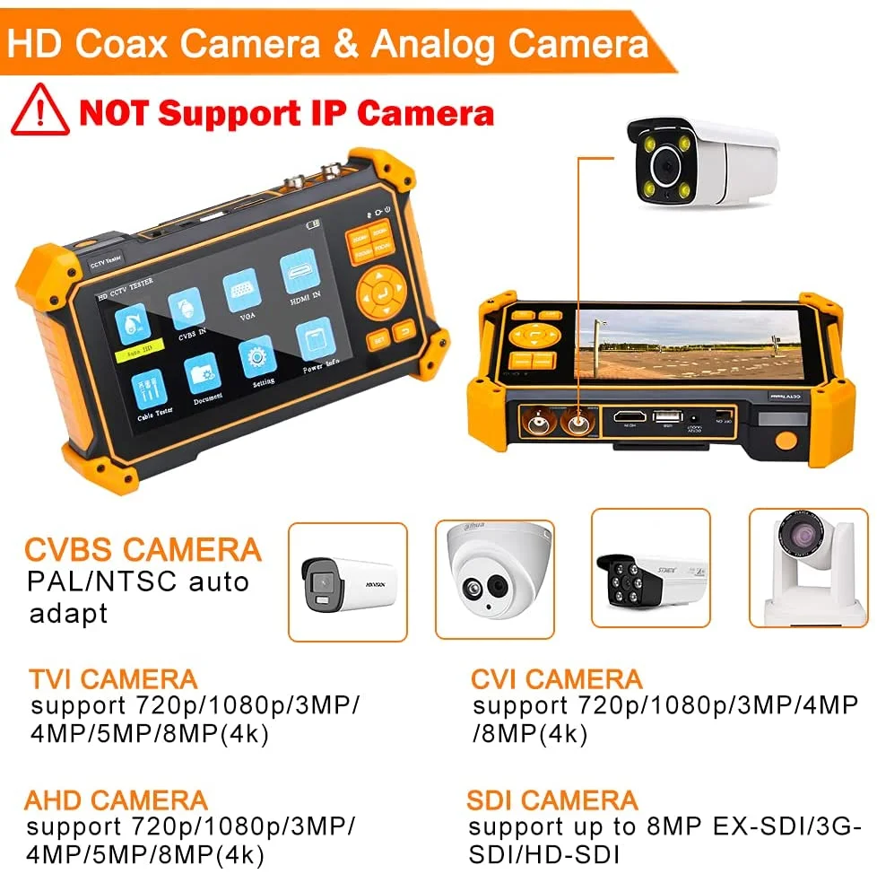 Wsdcam HD 3100/3200 CCTV Tester 5 Inch Mini Monitor HD Coaxial 8MP AHD VGA HDMI SDI Camera Tester Monitor Security Protection cctv camera tester,monitor for cctv,mini monitor