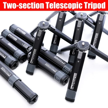 Vlogger DT-05 universale a due sezioni telescopico treppiede fotocamera staffa in lega di alluminio SLR telefono cellulare portatile Mini Desktop