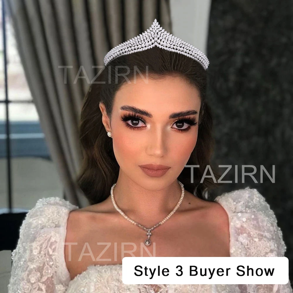 Himstory feito à mão elegante deslumbrante cristais claros noivas tiaras  coroas nupcial headpieces baile de formatura festa cabeça vestir vestido  acessório - AliExpress