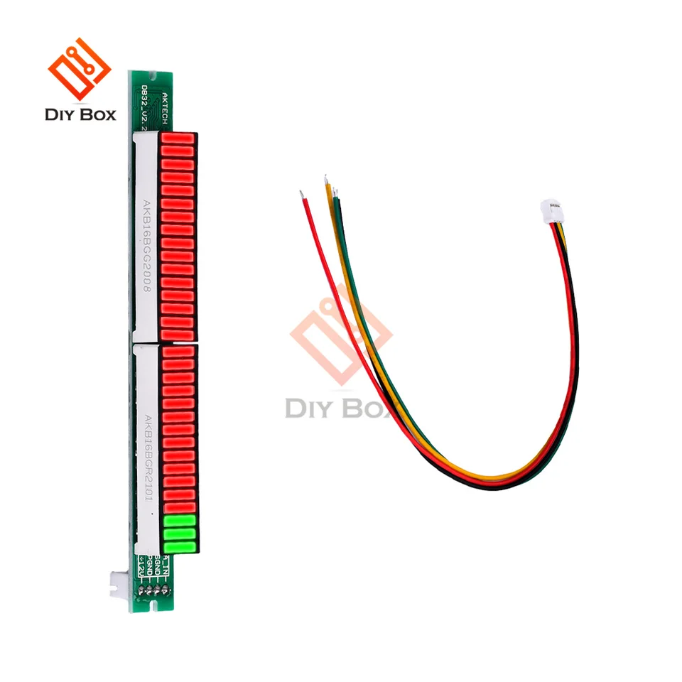 Indicatore di spettro musicale a LED, misuratore VU Amp Lifier, display RGB livello audio barra analizzatore scheda controllo vocale controllo filo per auto e studio (controllo vocale controllo