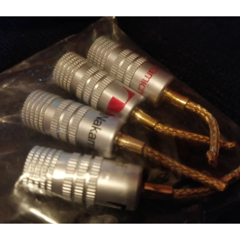 4Pcs/Lot 2MM Copper Wire Gold-Plated Welding-Free Banana Plug Speaker Wire Plug Braided Wire Plug Connector Terminals