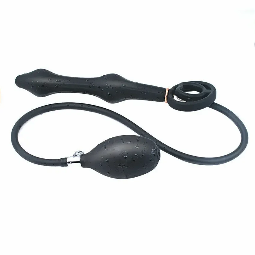 Inflatable Anal Plug Built-in Steel Ball Huge Long Auns Masturbator Prostate Butt Massager G Spot Clit Stimulator Adult Sex Toy