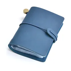 Handcrafted Genuine Leather Multi - Card Wallet and Business Card Holder (Blue)