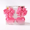 3Pcs/Set Fashion Baby Hair Accessories For Kids Cute Solid Dot Hairpin Colorful Heart Sun Glasses Girls Boutique Bowknot Clips 6