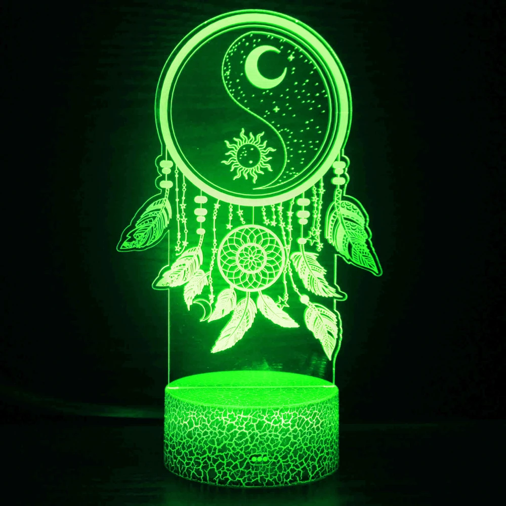 Nighdn 3D �Ϸ�� ���� LED �߰� ���� �帲 ĳó, 7 ���� ���� ���� ħ�� ���, ��� ���� ���� ũ�������� ����