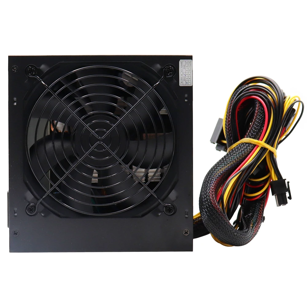 Fonte de Alimentação do pc Psu Avaliado 500w 110v 220v Bivolt para Atx Computador Case Gaming 120 mm Ventilador 20 24pin 12v Fonte Desktop Btc Plugue da ue Fontes de alimentação para PC - Imagem 4