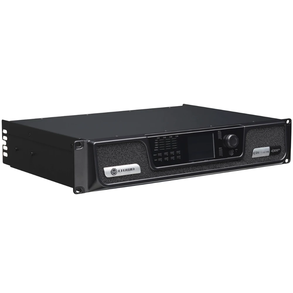 Crown CDi DriveCore 4 채널 전력 증폭기, 네트워크 제어, 70V 또는 100V RMS 출력, BLU 링크, 온보드 DSP, 300BL