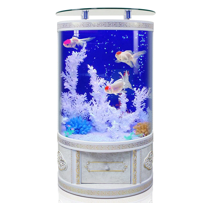 

Большая Бытовая одноступенчатая дренажная стеклянная аквариум в европейском стиле аквариум для рыб полукруговая гостиная