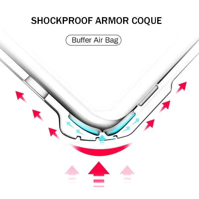 Luxury Transparent Armor Design Phone Case with Magnetic Anti-drop Cover