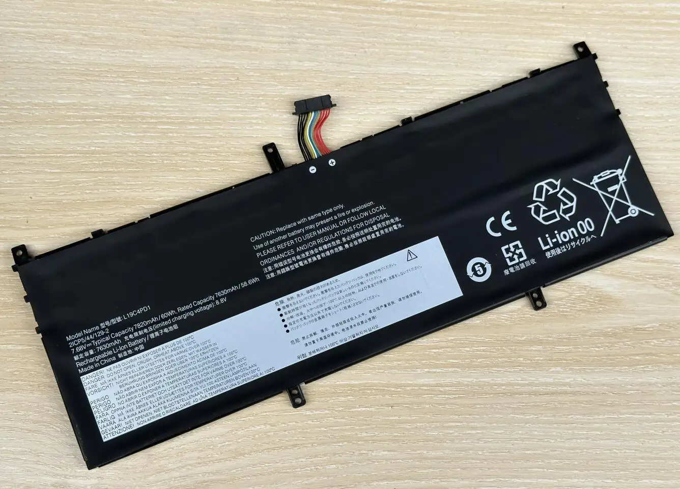Bateria do Portátil para Lenovo Yoga C640 13 Série C64013iml 5b10u65275 Sb10w67395 L19d4pd1 L19d4pd1 L19l4pd1 7.68v 60wh - Imagem 6