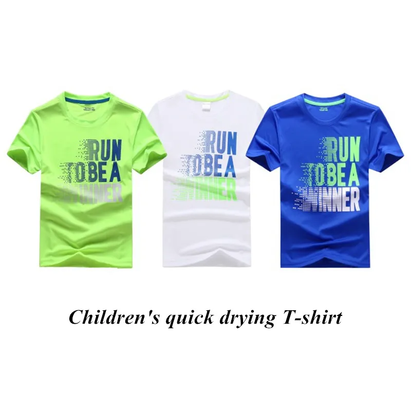 3 Pcs Kids Summer Letters Pattern Boys Girls Short Sleeve Quick Drying T-shirt for Children Outwear Sports Running Clothes