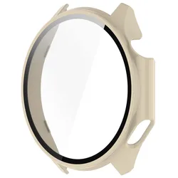 Universal Tempered Glass Protective Bumper Shell for Oneplus Watch 3 (Ivory)