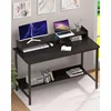 Computer Desk with Shelves, 43 Inch Gaming Writing Desk, Study PC Table Workstation with Storage for Home Office, Living 2
