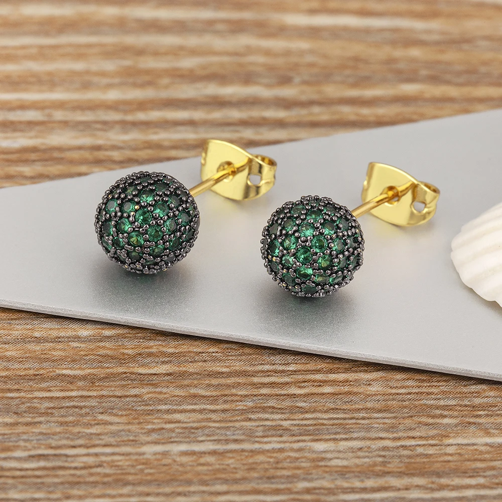 Tyche.21 CZ Crystal Disco Ball Stud Earrings – Surgical Steel Screw Back 3-6mm