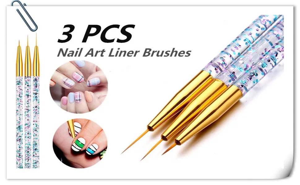 YIKOOLIN 31PCS Nail Art Brushes Nail Art Tool Set Double Ended Nail Dotting Tools Nail Dust Brush Acrylic Brush Manicure Tools