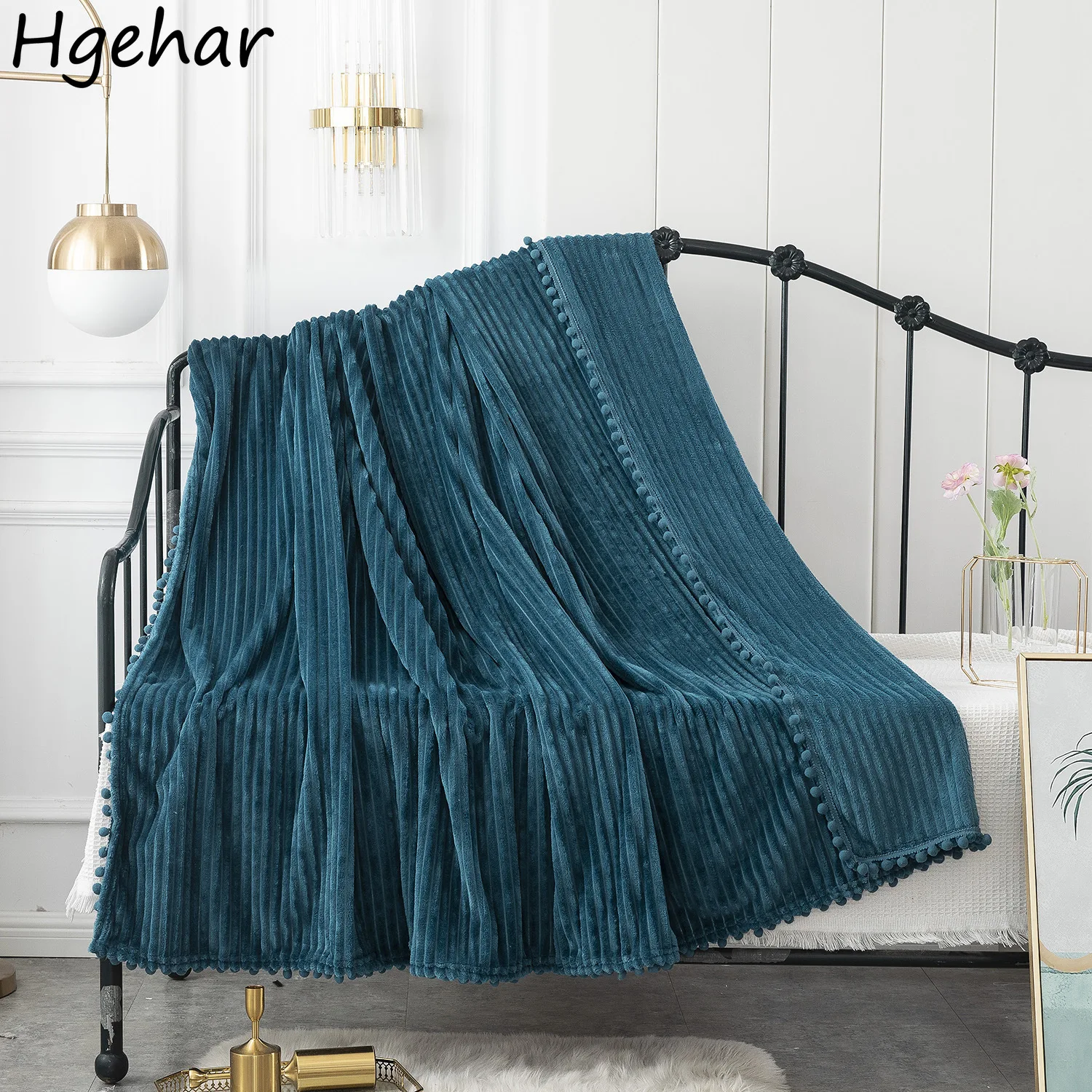 

Blanket Coral Fleece 100*150cm Solid Tassel Bedroom Nap 6 Colors Korean Style Warm Fashion Basic Leisure Sofa Daily Home Textile