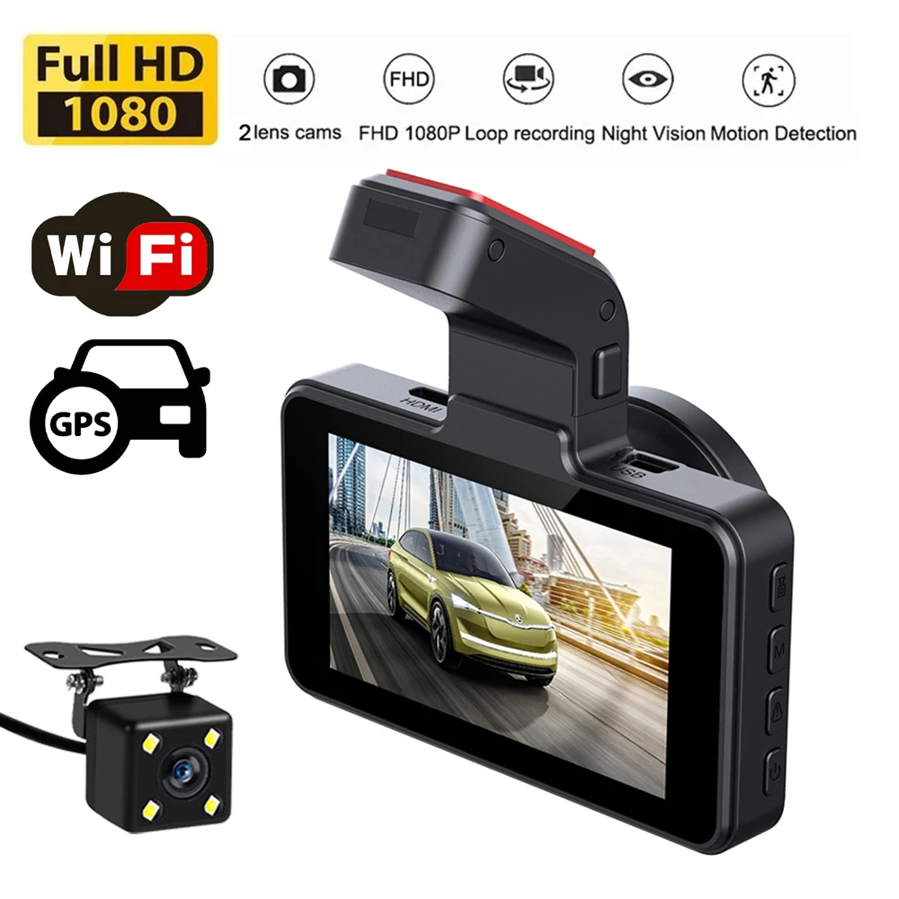 

Car DVR WiFi Full HD 1080P Dash Cam Rear View Vehicle Camera Video Recorder Black Box Auto Dashcam GPS Tracker Car Accessories