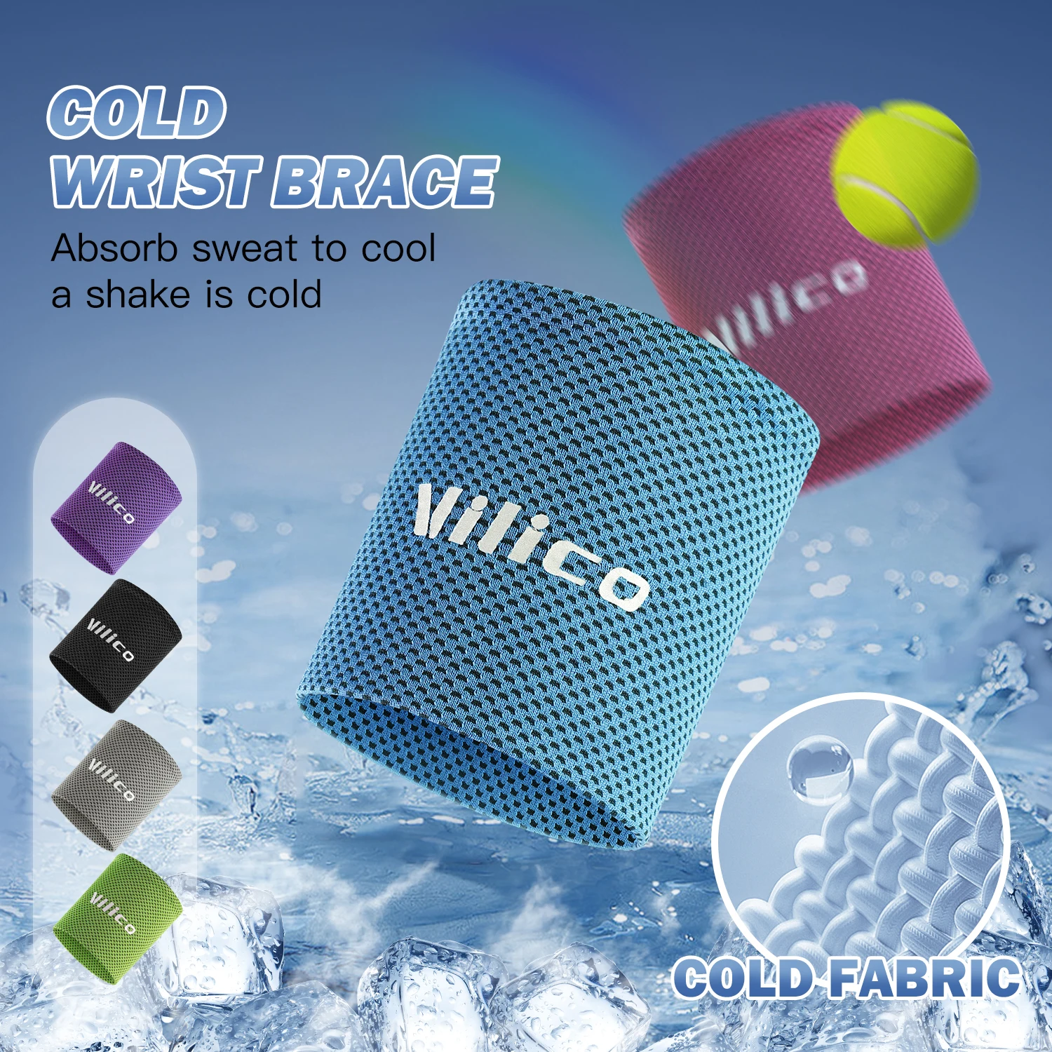 Ice Cooling Sports Wrist Sweatband 1