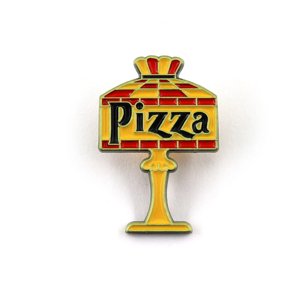 Retro Fun Pizza Lampe Emaille-Anstecknadel Lustiges Foodie-Abzeichen Kleidung Taschen Accessoires Kreatives Geschenk – Detail 2