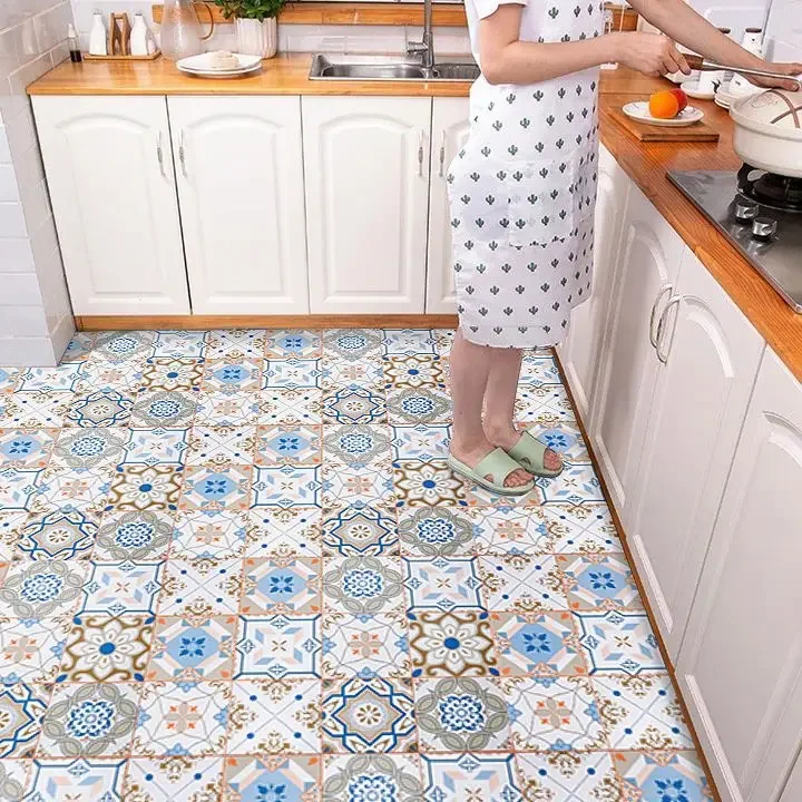 Piso Pvc Autoadhesivo Bathroom Toilet Waterproof Non-slip Kitchen Floor Tile Sticker Wear-resistant and Non-slip Tile Sticker