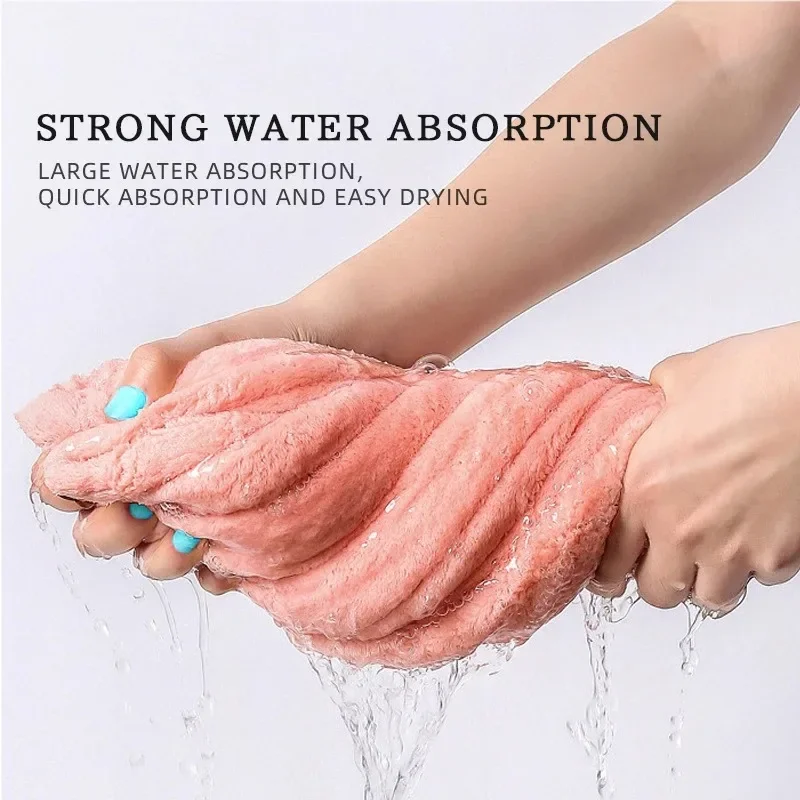 Women's Headscarf Shower Cap Microfiber Towel Satin Hat for Sleeping Super Absorbent Solid Color Thickened Quick-drying Towel