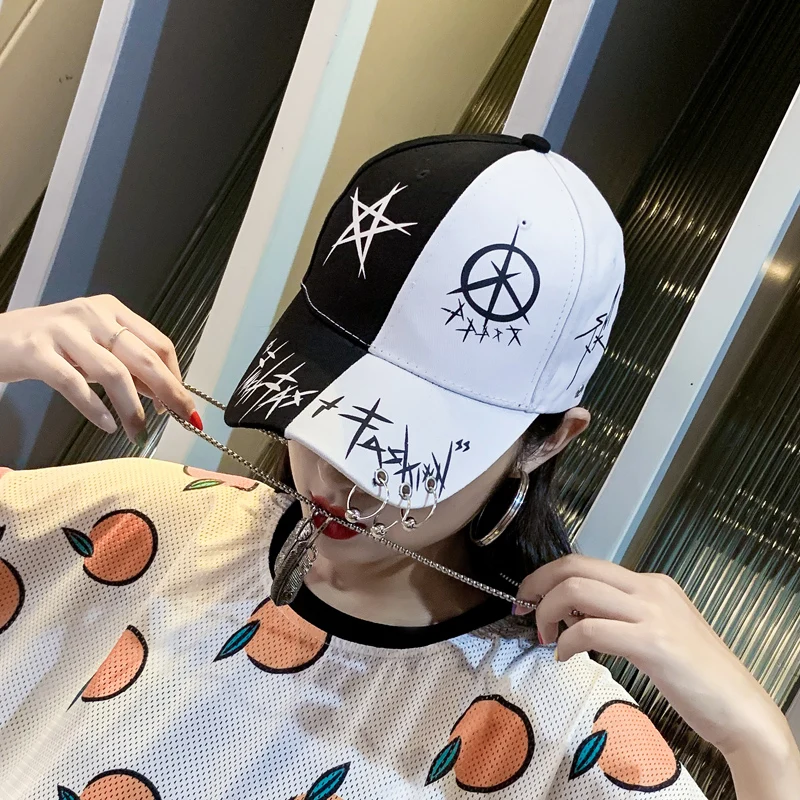 New Fashion Baseball Cap With Iron Ring For Men Women Cap Hip Hop Hat  Snapback Trucker Cap Dad Hats Gorras Bone Gorro Kpop