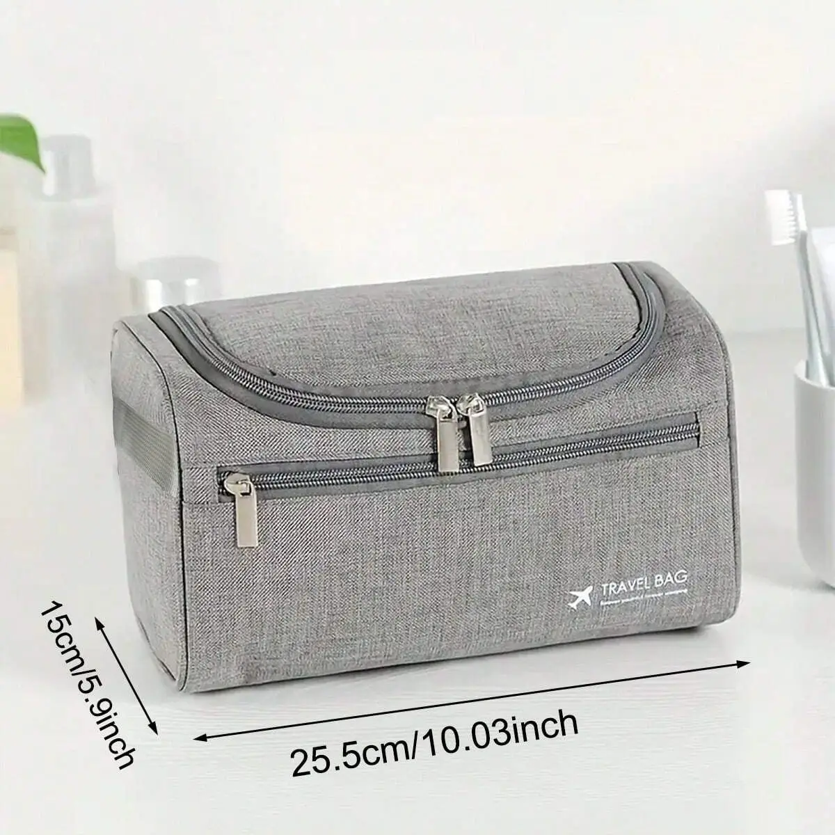 1pc-Outdoor Travel Toilet Bag Cationic Waterproof Zipper Men and Women Waterproof Bag Makeup Bag-zipper Color Random