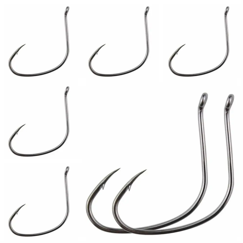 

50pcs/pack High Carbon Steel Fishing Hooks Sharp Tip Circle Fish Hook Wide Gap Fishhooks Caught All The Fish Fishing Accessories