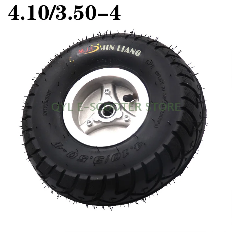 

4.10/3.50-4 tires wheels 4 inch hub Rim with tyre and inner tube fits ATV Quad Go Kart 47cc 49cc