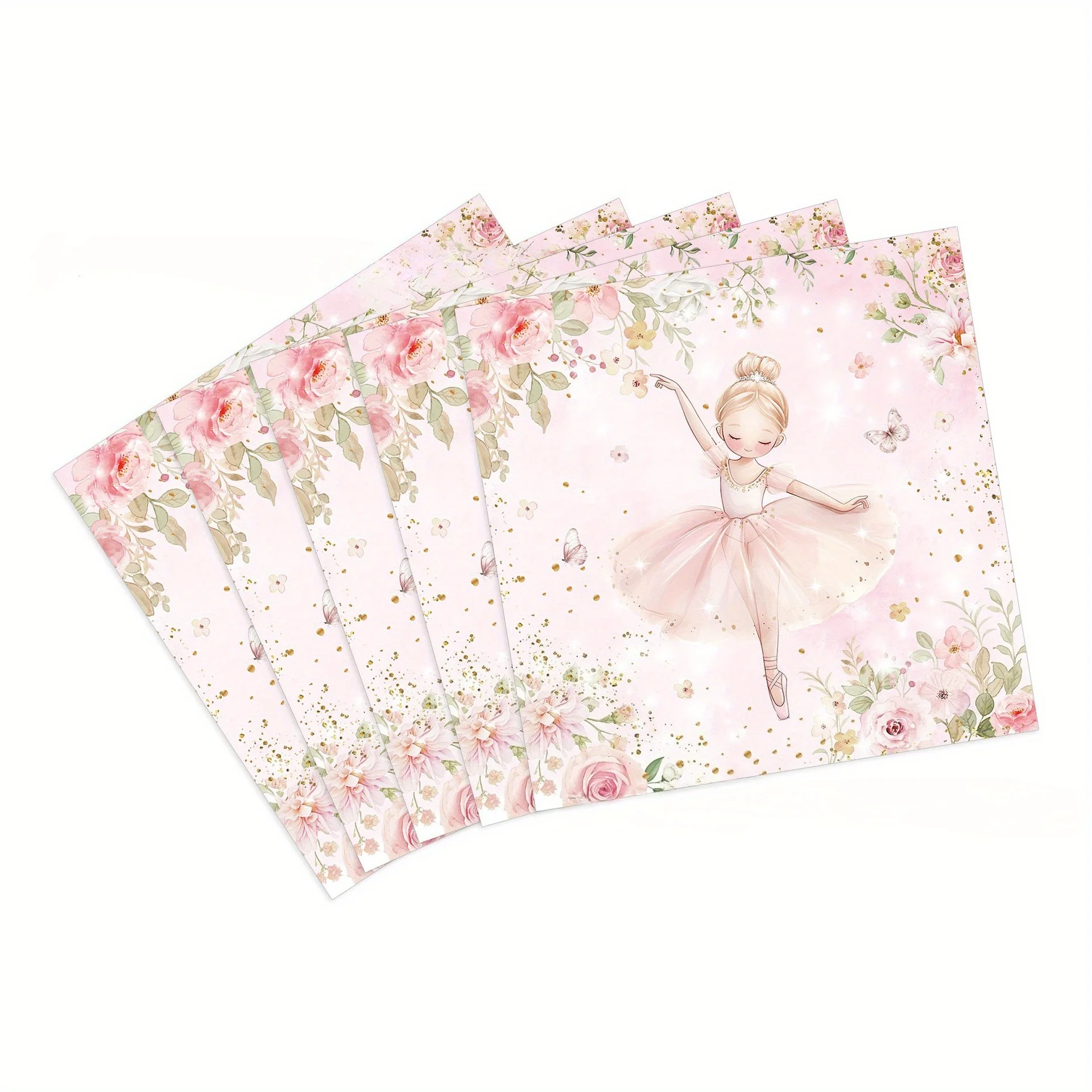 20/40 rosa Ballett-Geburtstagsservietten für Mädchen – Ballett-Party-Dekoration für Mädchen, Babyparty, Hochzeit – Partyzubehör aus Papier – Detail 6