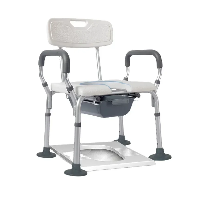Elderly Support Toilet Chair, Bathroom Safety Enhancer, Stability Assist Seat, Foldable, NonSlip with Suction Cups Bathroom Aid 6