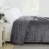 Fleece Blanket Gray Extra Soft Brush Fabric Super Warm Bed Blanket Lightweight Couch Blanket Easy Care 3
