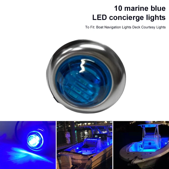 10-Pack Waterproof Marine LED Boat Lights, Amber, 12V | IP68 Underwater Lighting For Deck, Navigation & Interior